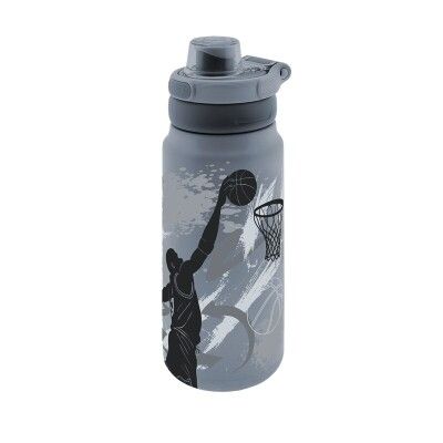 BOTELLA TÉRMICA SPORT BÁSQUET 750 ML AUREA BALONCESTO GRIS ACERO INOXIDABLE 