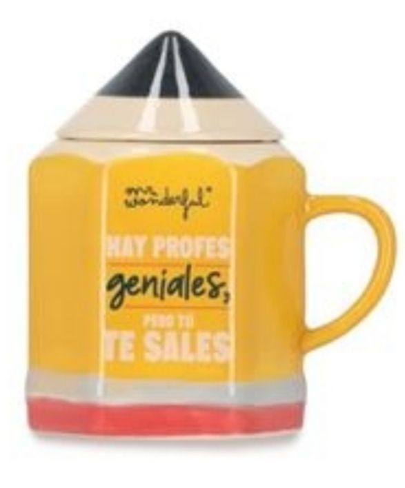 TAZA PROFESOR MR WONDERFUL LAPIZ CON TAPA ESP. FIN DE CURSO 
