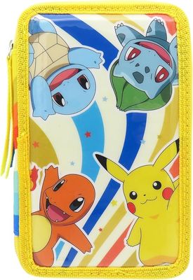 PLUMIER TRIPLE POKEMON ESTUCHE ESCOLAR tres cremalleras 