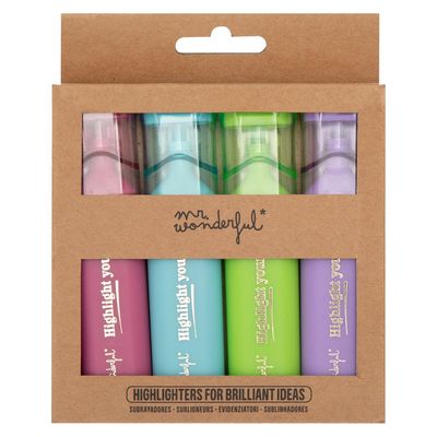 SUBRAYADORES MR WONDERFUL GLITTER PURPURINA SET DE 4