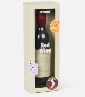 CALCETINES DIVERTIDOS BOTELLA DE VINO EAT MY SHOCKS 