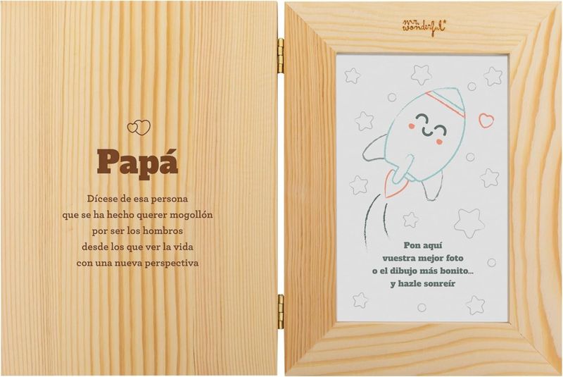 MARCO FOTOS MR WONDERFUL PAPÁ EN MADERA especial día del padre 