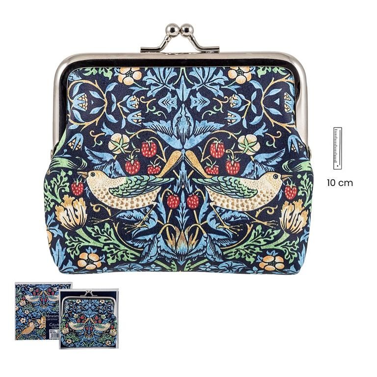 MONEDERO WILLIAM MORRIS PÁJAROS CLIP TANCA 