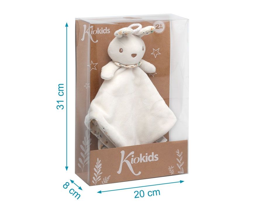 DOUDOU CONEJO BLANCO KIOKIDS 30 CM MANTITA BEBÉ DOUDOU CONEJO BLANCO KIOKIDS 30 CM MANTITA BEBÉ
