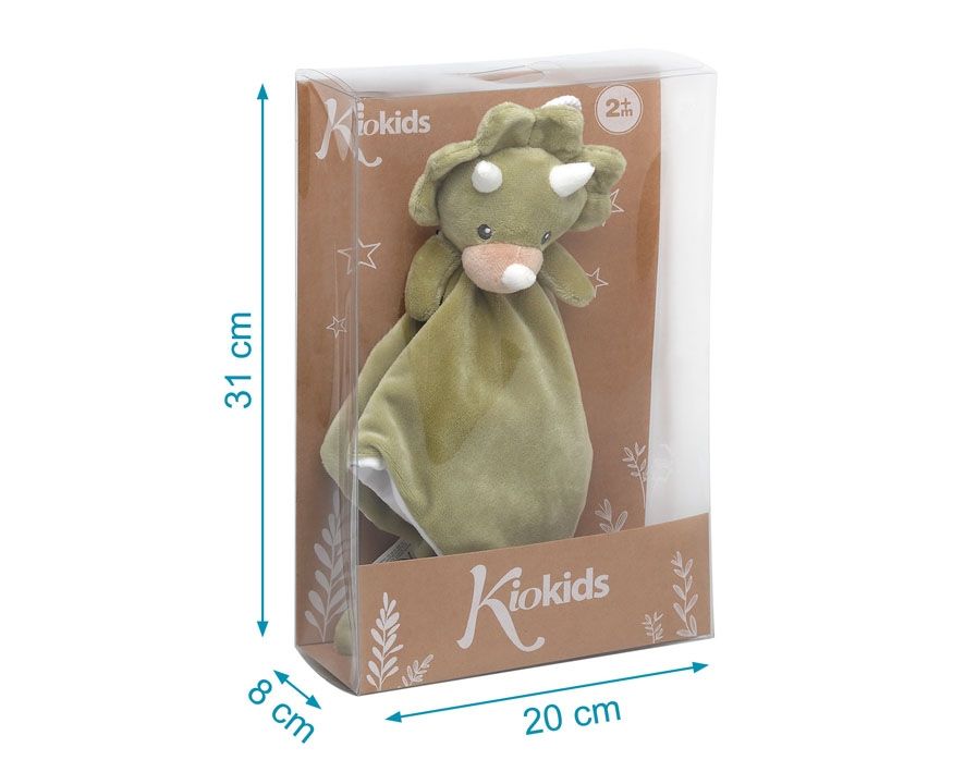 DOUDOU DINOSAURIO VERDE KIOKIDS 30 CM MANTITA BEBÉ DOUDOU DINOSAURIO VERDE KIOKIDS 30 CM MANTITA BEBÉ