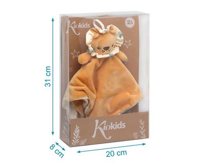 DOUDOU LEON NARANJA KIOKIDS 30 CM MANTITA BEBÉ 