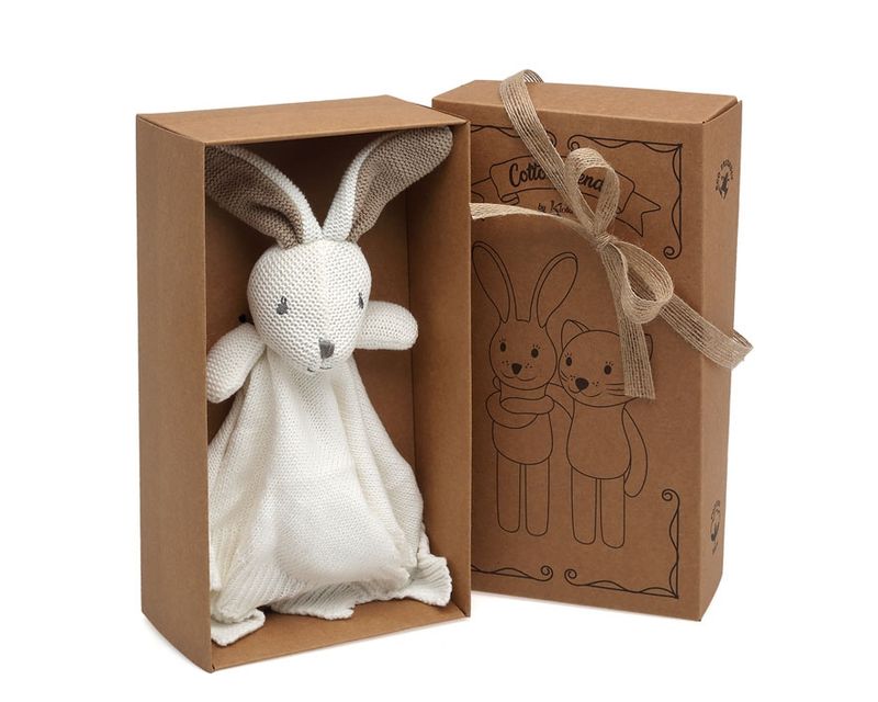 DOUDOU CONEJO BLANCO KIOKIDS 25 CM MANTITA BEBÉ 