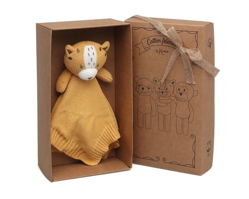 DOUDOU TIGRE MOSTAZA KIOKIDS 25 CM MANTITA BEBÉ 