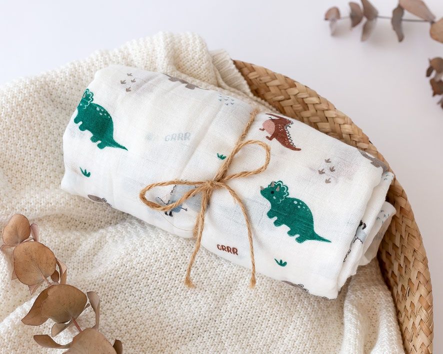 MUSELINA DINOSAURIOS KIOKIDS 120 X 120 CM MUSELINA DINOSAURIOS KIOKIDS 120 X 120 CM