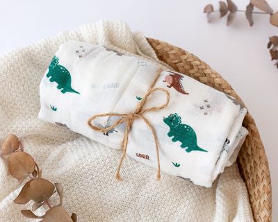 MUSELINA DINOSAURIOS KIOKIDS 120 X 120 CM