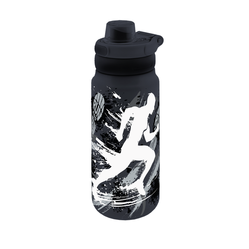BOTELLA TÉRMICA SPORT RUNNING 750 ML AUREA ACERO INOXIDABLE NEGRA 