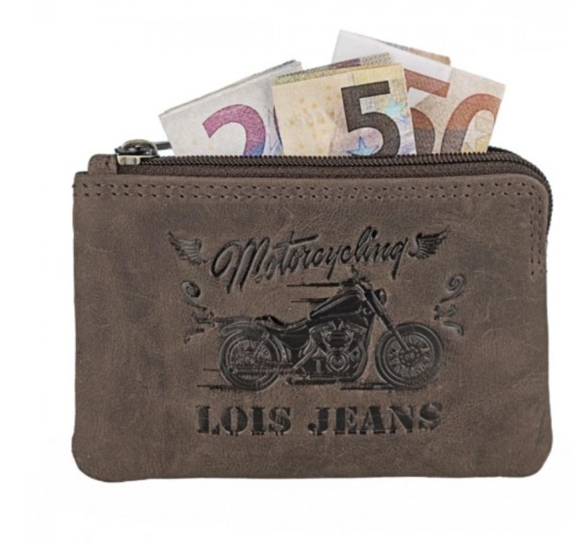 MONEDERO PORTAMONEDAS LOIS PIEL DUBBO marrón decorado MOTO MONEDERO PORTAMONEDAS LOIS PIEL DUBBO marrón decorado MOTO