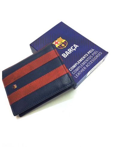 BILLETERA BARÇA FC BARCELONA PIEL SUPER FAN CON PORTAMONEDAS BLAUGRANA 