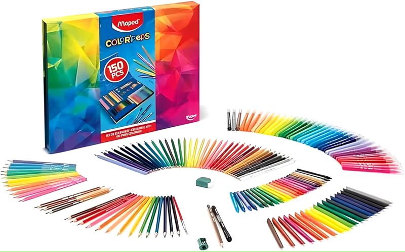 MAPED CAJA REGALO 150 PIEZAS PARA COLOREAR 