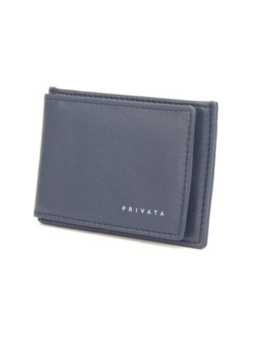 TARJETERO PRIVATA PIEL VACUNO LEDA AZUL 