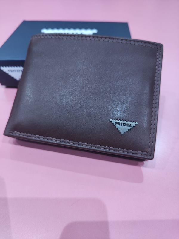 BILLETERO HOMBRE PRIVATA PIEL MARRÓN CARTERA APAISADA AMERICANA 