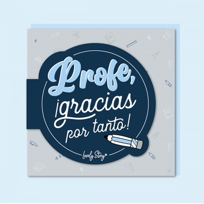 TARJETA FELICITACIÓN PROFE postal LOVELY STORY 