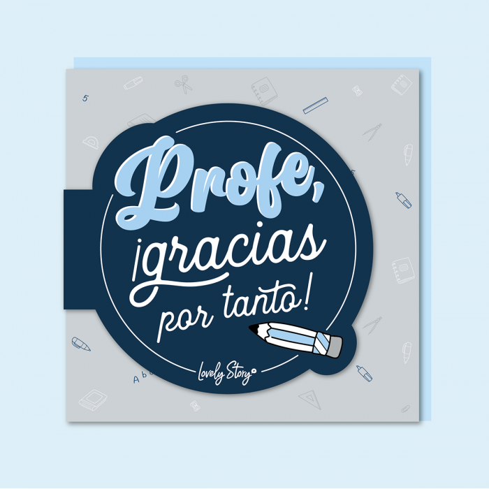 TARJETA FELICITACIÓN PROFE postal LOVELY STORY 