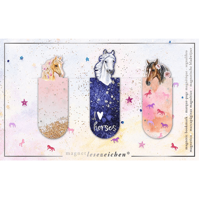 PUNTOS DE LIBRO MAGNÉTICOS CABALLOS MARCAPÁGINAS HORSES