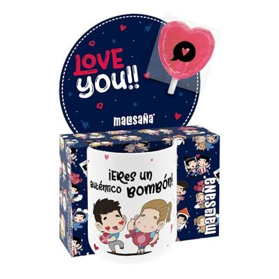 TAZA ROMÁNTICA ERES UN AUTÉNTICO BOMBÓN MUG AMOR CORAZÓN LOVE SAN VALENTÍN ENAMORADOS 