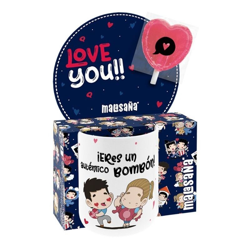 TAZA ROMÁNTICA ERES UN AUTÉNTICO BOMBÓN MUG AMOR CORAZÓN LOVE SAN VALENTÍN ENAMORADOS 