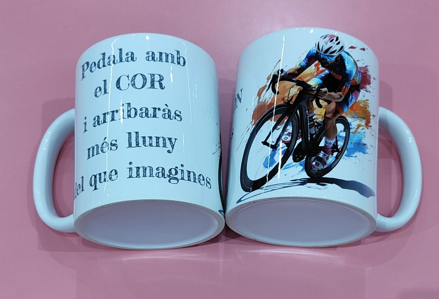 TASSA CICLISME PEDALA AMB EL COR.. EN CATALÀ 