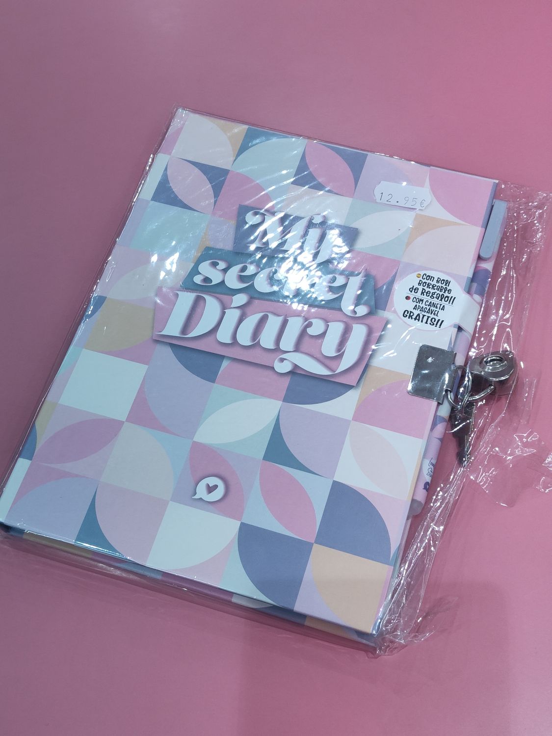 DIARIO SECRETO CON LLAVE LOVELY STORY RETRO CON BOLÍGRAFO BORRABLE 