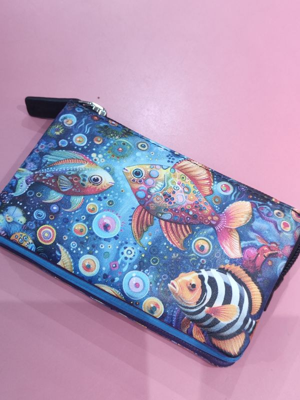 MONEDERO TRIPLE PECES PORTAMONEDAS GRANDE TRES COMPARTIMENTOS PIEL BELMONTE 