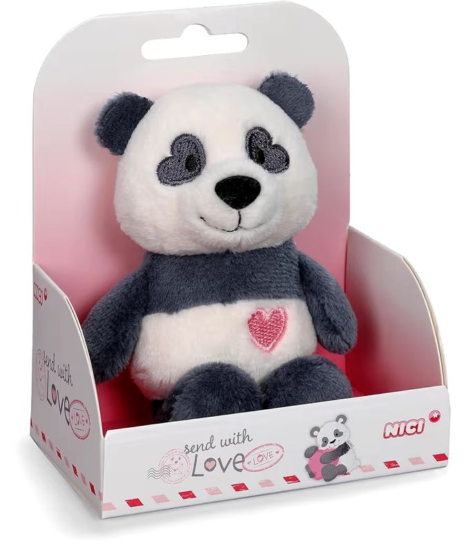 PELUCHE PANDA LOVE NICI 12 CM CON CORAZÓN ROMÁNTICO ENAMORADOS SAN VALENTÍN 