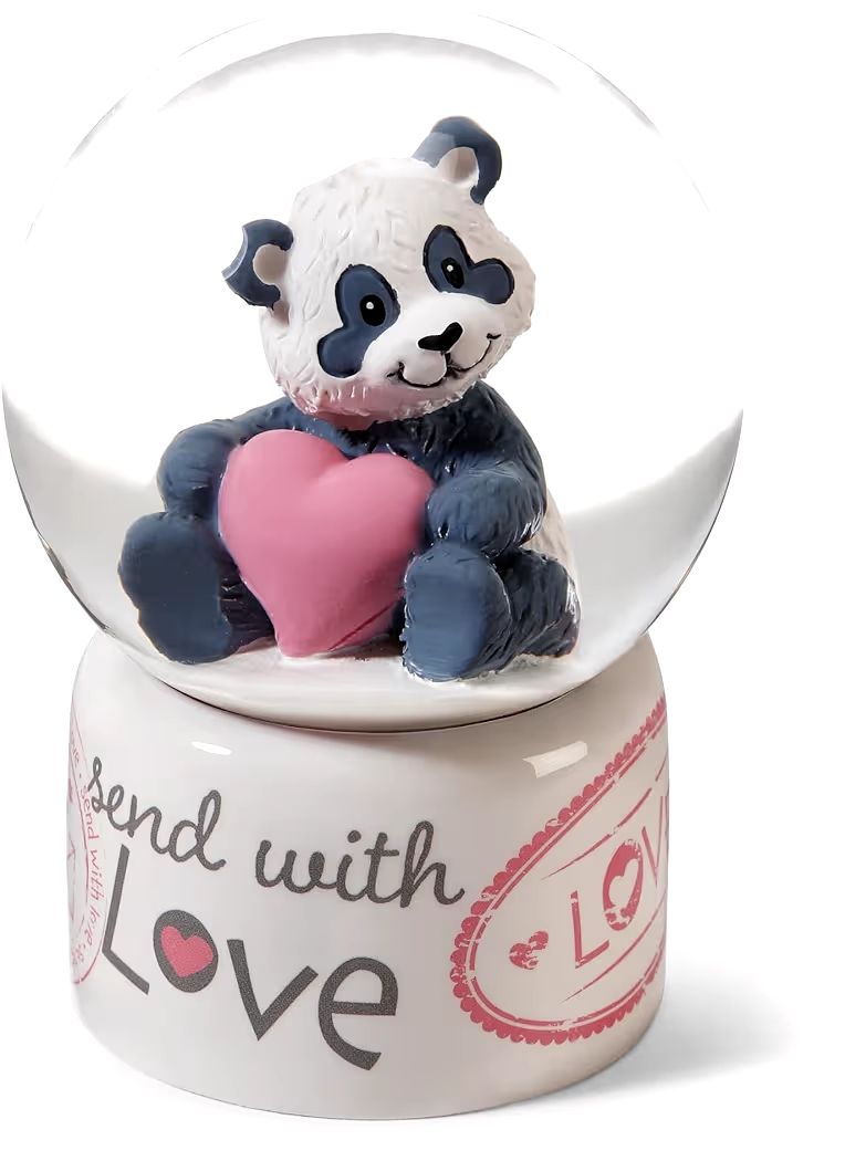 BOLA DE NIEVE PANDA LOVE NICI 6,5 cm ROMÁNTICO ENAMORADOS SAN VALENTÍN 