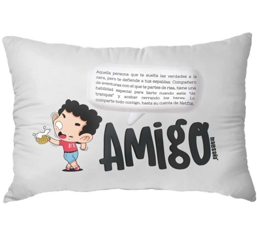 COJÍN AMISTAD AMIGO CON FRASES LOVELY STORY almohada REBAJAS 