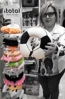 COJÍN CERVICAL FUTBOL I TOTAL ALMOHADA DE VIAJE BALÓN DE FOOTBALL 