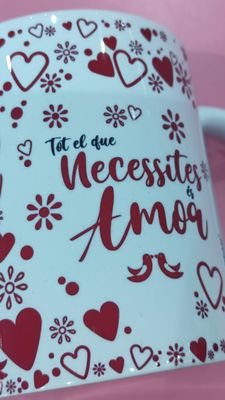 TASSA ROMÀNTICA TOT EL QUE NECESSITES ÉS AMOR EN CATALÀ CORS taza en catalán CORAZONES TASSA ROMÀNTICA TOT EL QUE NECESSITES ÉS AMOR EN CATALÀ CORS taza en catalán CORAZONES