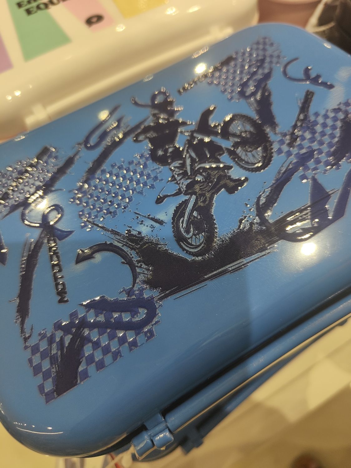 FIAMBRERA LUNCH BOX CON ENFRIADOR PARA EL CONGELADOR MOTOCROSS AZUL LOVELY STORY AUREA 