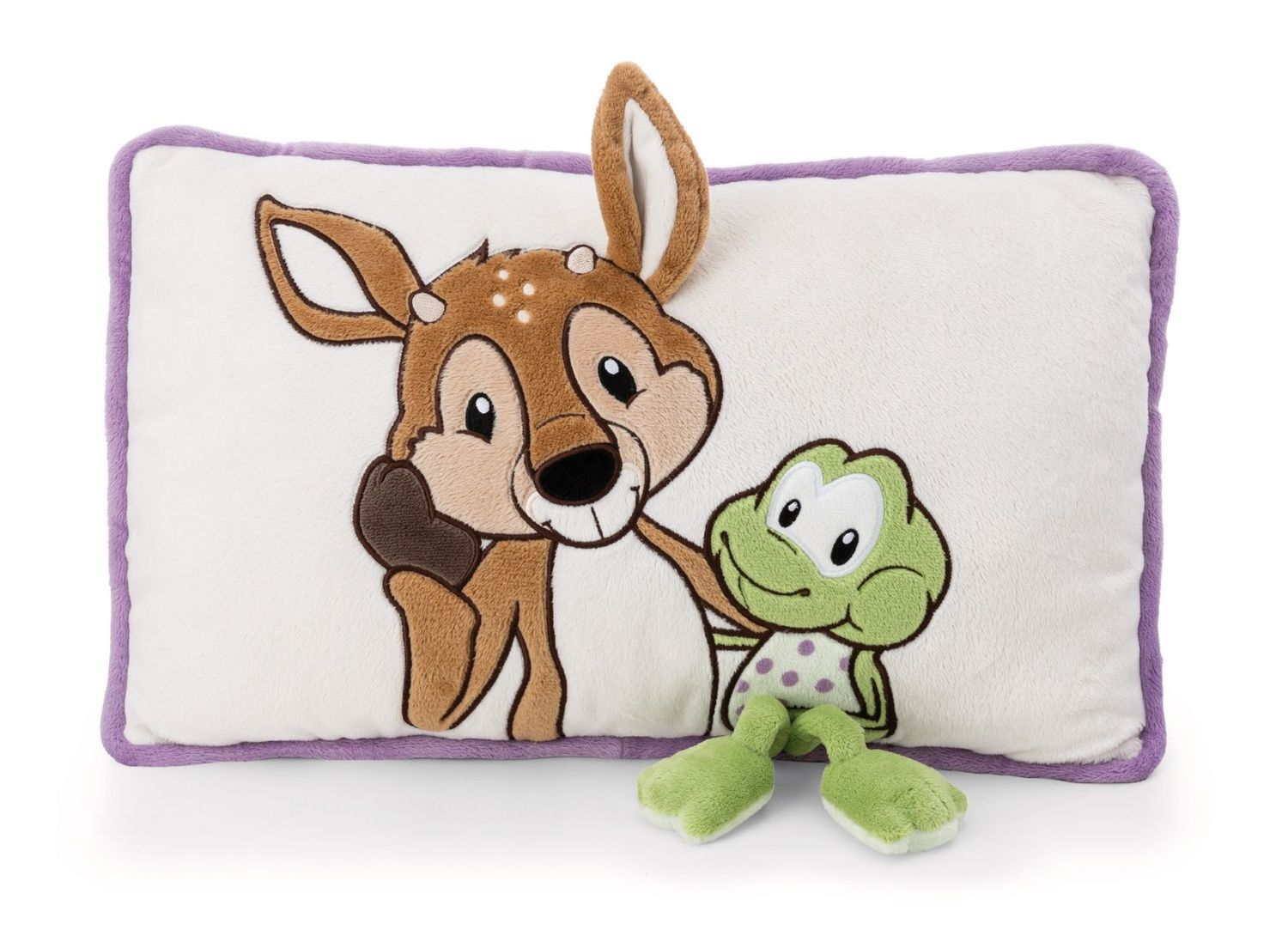 COJÍN RENO Y RANA NICI ALMOHADA RECTANGULAR PELUCHE COJÍN RENO Y RANA NICI ALMOHADA RECTANGULAR PELUCHE