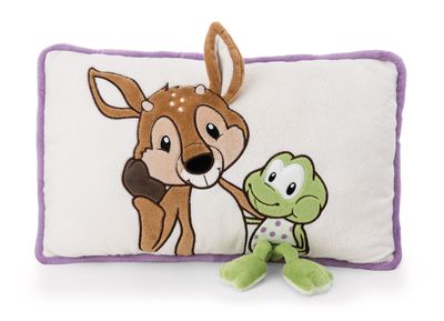 COJÍN RENO Y RANA NICI ALMOHADA RECTANGULAR PELUCHE 