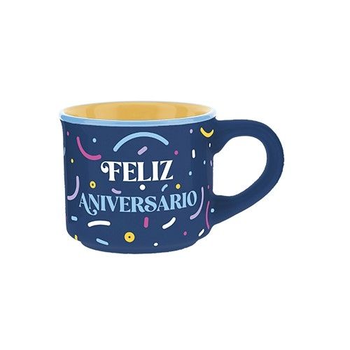 TAZA MINI FELIZ ANIVERSARIO - CUMPLEAÑOS PACK DE DOS mini mugs TAZAS