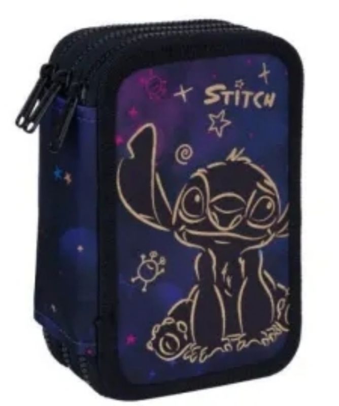STITCH PLUMIER 2 PISOS COOLPACK STITCH GOLD DISNEY JUMPER 3 estuche escolar 3 CREMALLERAS
