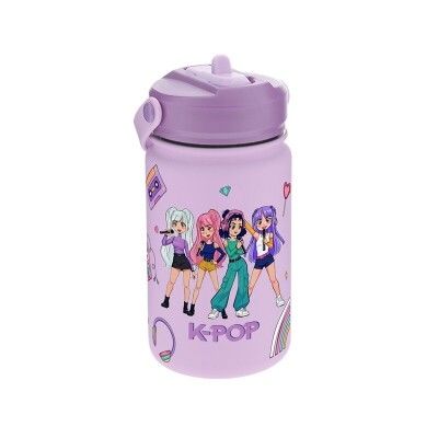 BOTELLA TÉRMICA INFANTIL K-POP CON CAÑITA ACERO INOXIDABLE LOVELY STORY 