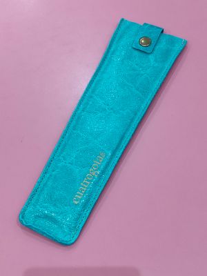 ABANICO FUNDA EN PIEL TURQUESA ABANICO FUNDA EN PIEL TURQUESA