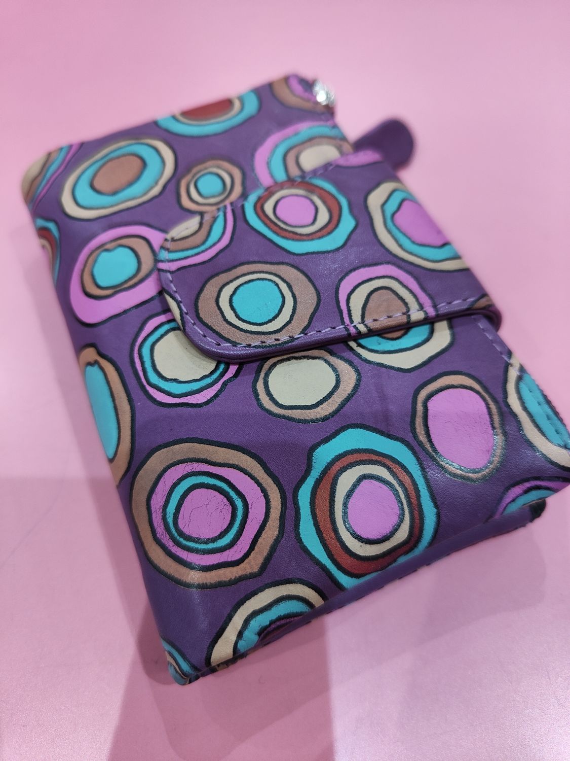 BILLETERO MUJER PEQUEÑO CIRCULOS BELMONTE VIOLETA REBAJAS 