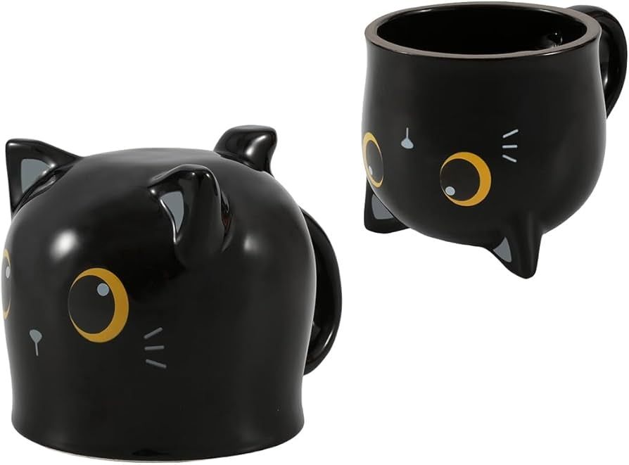 TAZA INVERTIDA GATO NEGRO FLIP I TOTAL UP & DOWN CAT LOVERS 