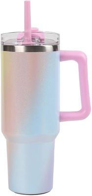JARRA TÉRMICA 1,2 LITROS I DRINK CON PAJITA MODELO MACARON multicolor TUMBLER vaso térmico de viaje con asa y  cañita de 1,2 l  