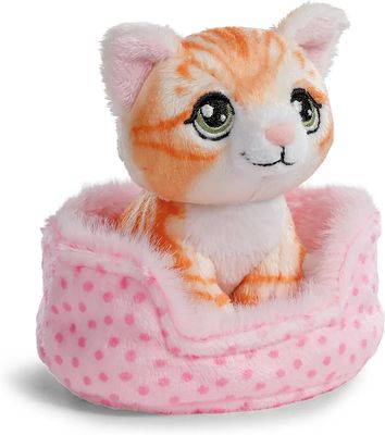 PELUCHE GATO EN CESTA NICI GATITO NARANJA EN CESTITA 
