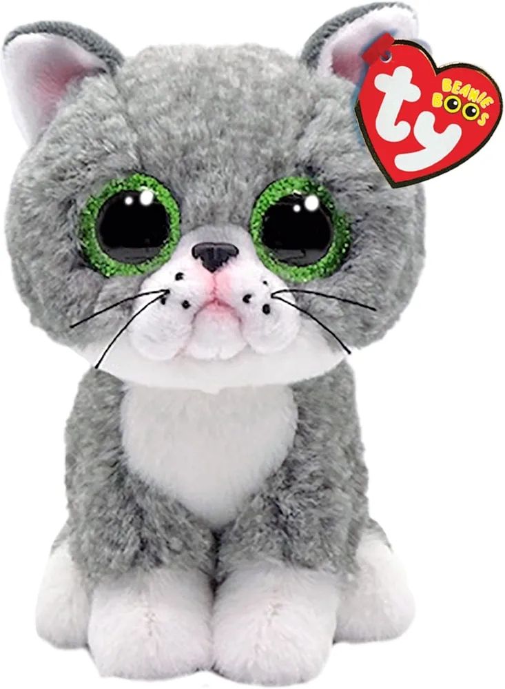 PELUCHE TY GATO GRIS FERGUS BEANIE BOO'S 15cm