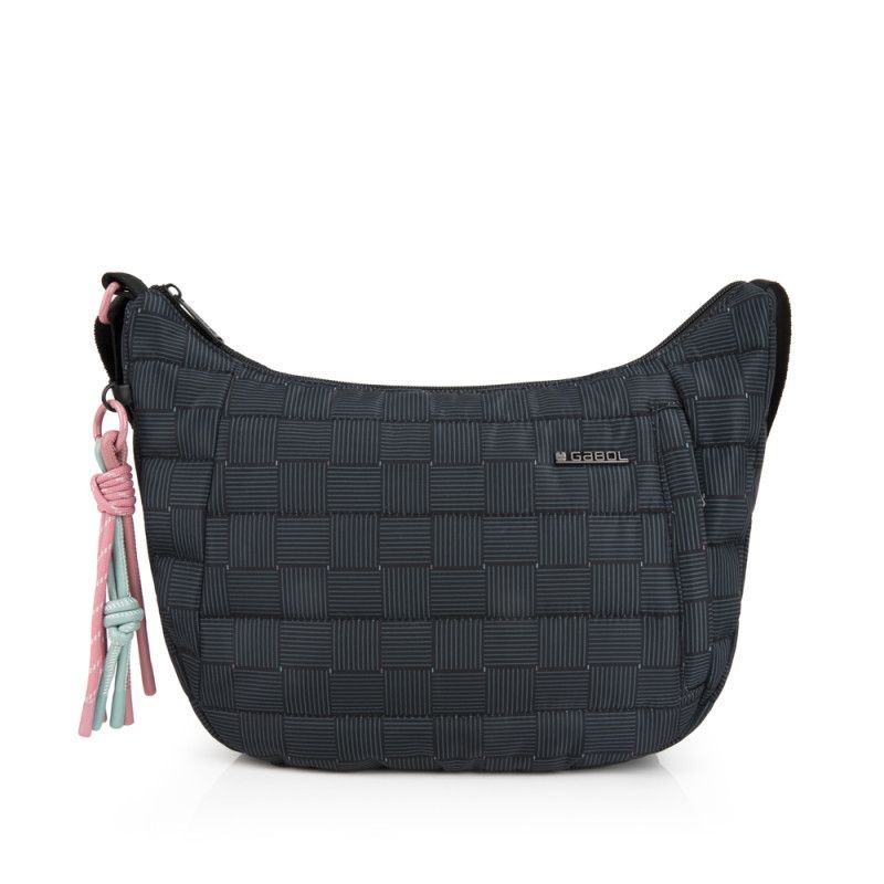 BOLSO BANDOLERA MUJER GABOL NEGRO 2 CREMALLERAS HANAE 