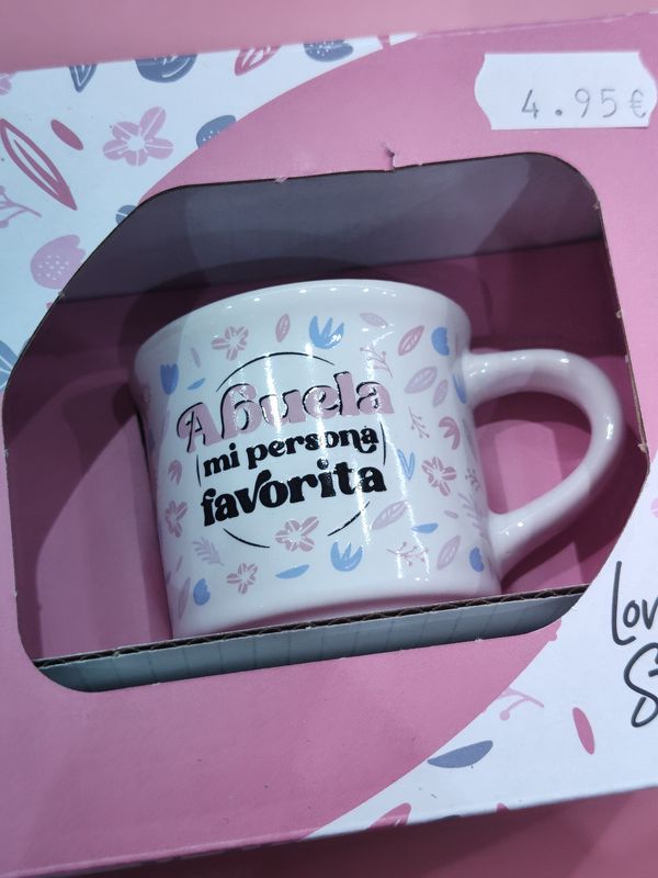 TAZA MINI ABUELA TACITA CON FRASES 50ml LOVELY STORY 