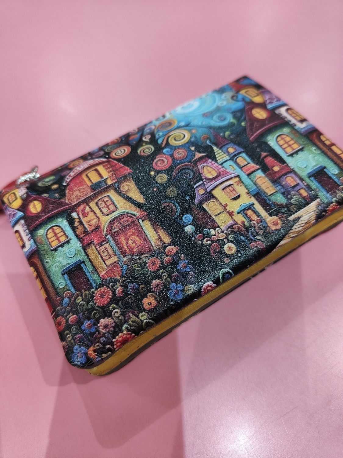 MONEDERO TRIPLE CASITAS - ÁRBOL DE LA VIDA PIEL BELMONTE MULTICOLOR 