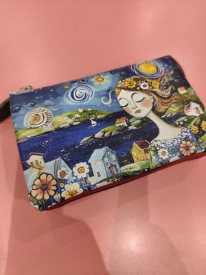 MONEDERO TRIPLE  PIEL BELMONTE MAR AZUL  