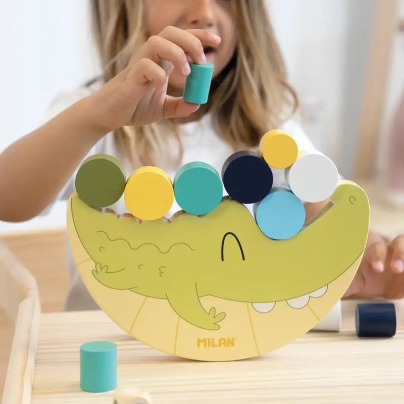 JUGUETE  COCODRILO EQUILIBRIOS MADERA MILAN 